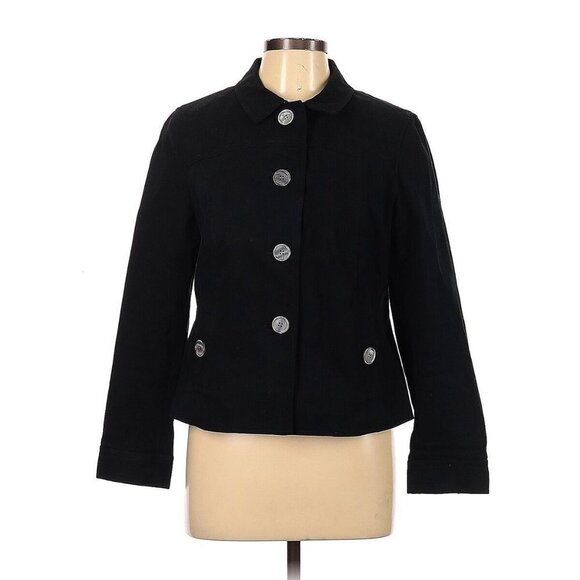 Talbots Solid Black Suit Jacket Size 2 Petite - Picture 1 of 10